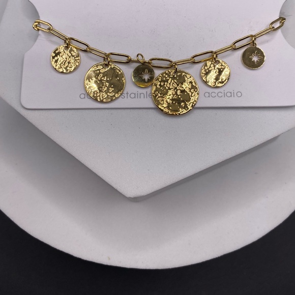 Jewelry - Gold-Tone Textured Disc Bracelet